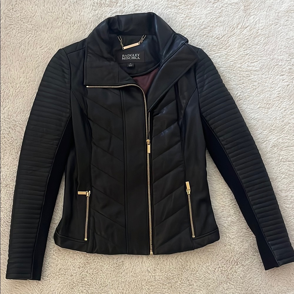 Badgley Mischka Dion Black Quilted Jacket